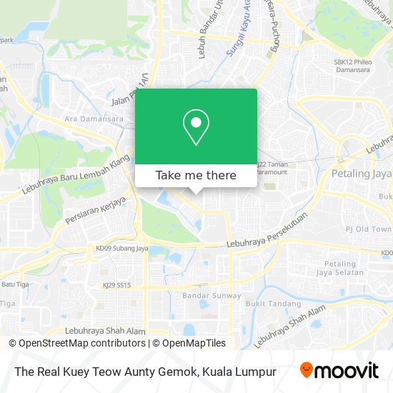 Peta The Real Kuey Teow Aunty Gemok