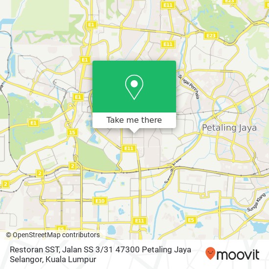 Peta Restoran SST, Jalan SS 3 / 31 47300 Petaling Jaya Selangor