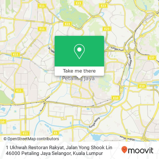 Peta 1 Ukhwah Restoran Rakyat, Jalan Yong Shook Lin 46000 Petaling Jaya Selangor