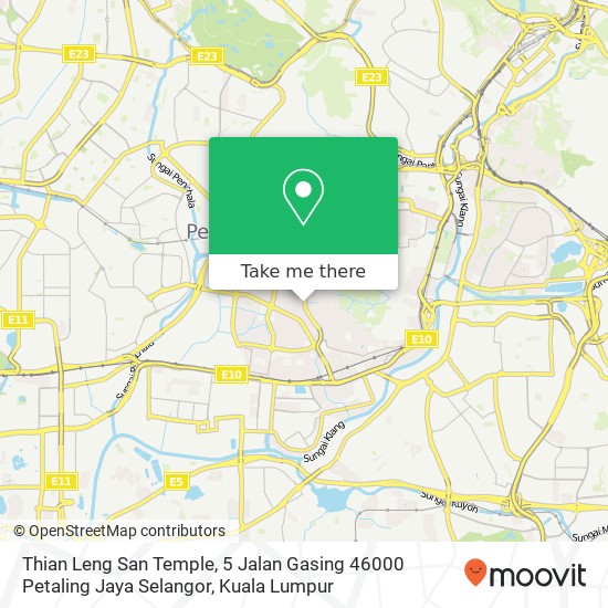 Thian Leng San Temple, 5 Jalan Gasing 46000 Petaling Jaya Selangor map