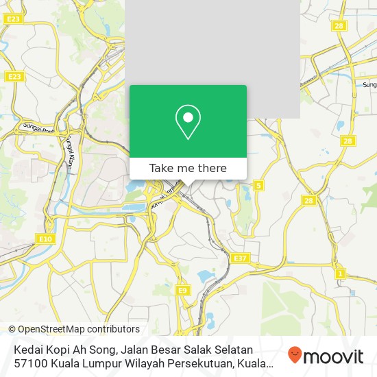 Peta Kedai Kopi Ah Song, Jalan Besar Salak Selatan 57100 Kuala Lumpur Wilayah Persekutuan