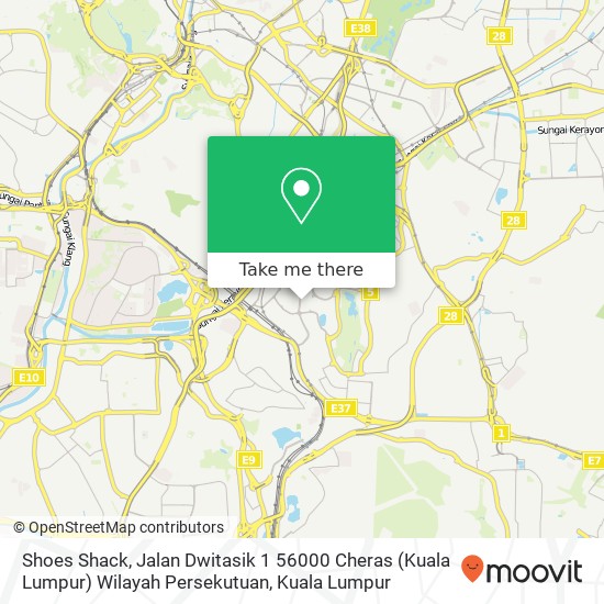 Shoes Shack, Jalan Dwitasik 1 56000 Cheras (Kuala Lumpur) Wilayah Persekutuan map