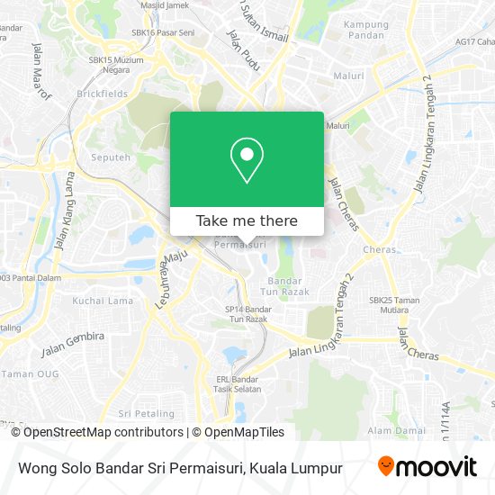 Wong Solo Bandar Sri Permaisuri map