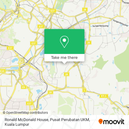 Ronald McDonald House, Pusat Perubatan UKM map
