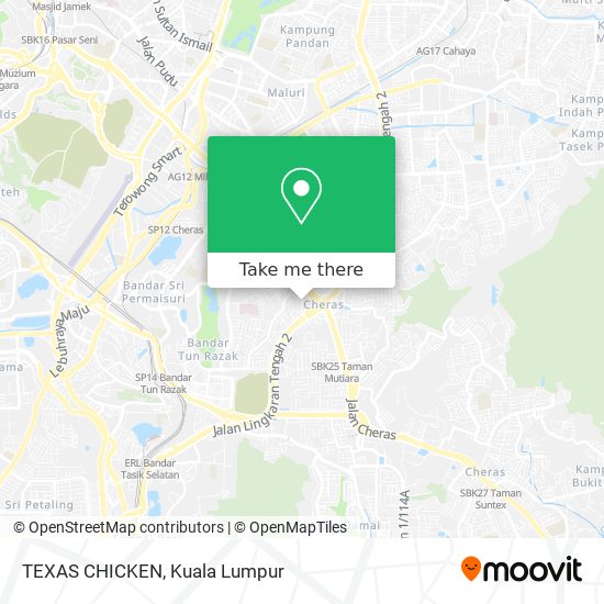 TEXAS CHICKEN map