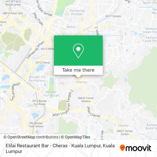 Elilai Restaurant Bar - Cheras - Kuala Lumpur map