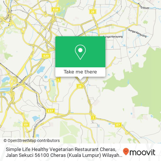 Simple Life Healthy Vegetarian Restaurant Cheras, Jalan Sekuci 56100 Cheras (Kuala Lumpur) Wilayah Persekutuan map