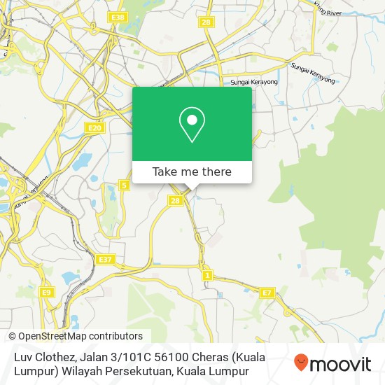 Peta Luv Clothez, Jalan 3 / 101C 56100 Cheras (Kuala Lumpur) Wilayah Persekutuan