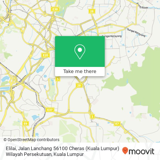 Peta Elilai, Jalan Lanchang 56100 Cheras (Kuala Lumpur) Wilayah Persekutuan
