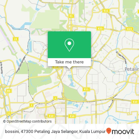 Peta bossini, 47300 Petaling Jaya Selangor