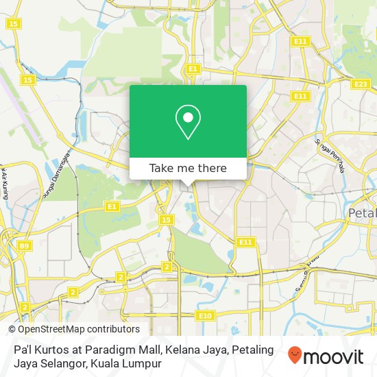 Pa'l Kurtos at Paradigm Mall, Kelana Jaya, Petaling Jaya Selangor map