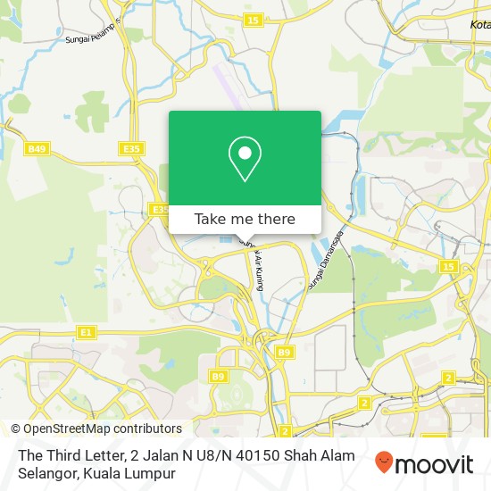 Peta The Third Letter, 2 Jalan N U8 / N 40150 Shah Alam Selangor