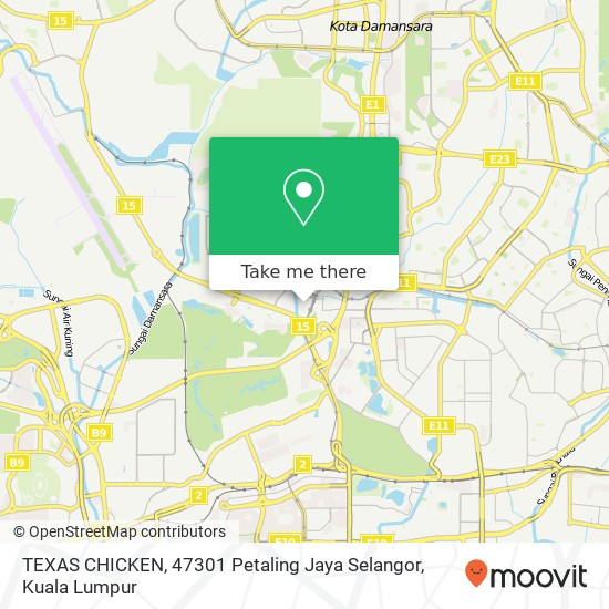 Peta TEXAS CHICKEN, 47301 Petaling Jaya Selangor