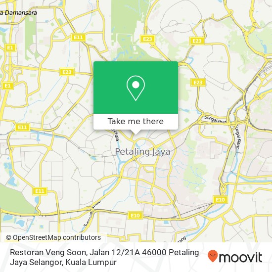 Restoran Veng Soon, Jalan 12 / 21A 46000 Petaling Jaya Selangor map