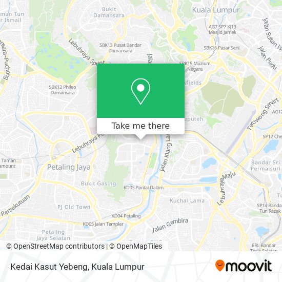 Kedai Kasut Yebeng map
