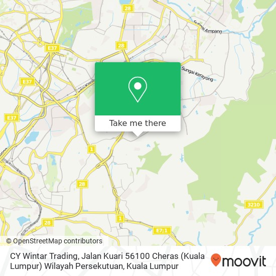 CY Wintar Trading, Jalan Kuari 56100 Cheras (Kuala Lumpur) Wilayah Persekutuan map