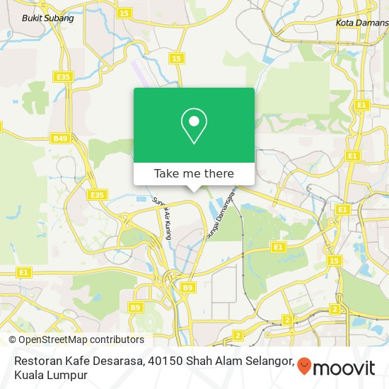 Restoran Kafe Desarasa, 40150 Shah Alam Selangor map