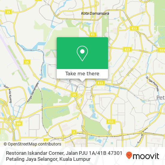 Peta Restoran Iskandar Corner, Jalan PJU 1A / 41B 47301 Petaling Jaya Selangor