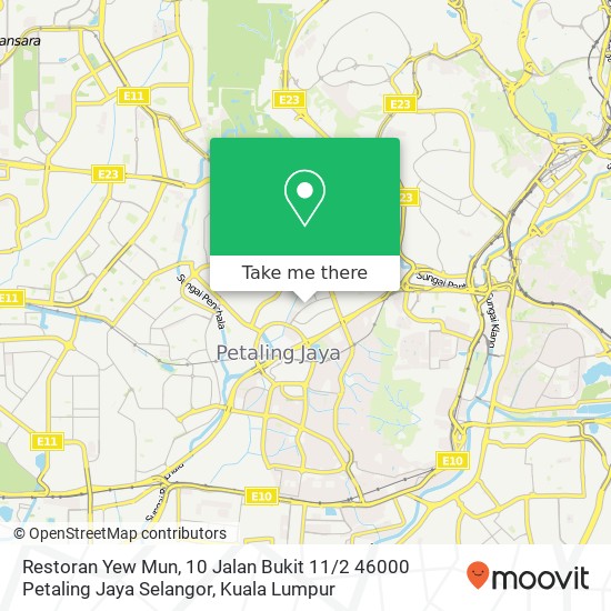 Restoran Yew Mun, 10 Jalan Bukit 11 / 2 46000 Petaling Jaya Selangor map