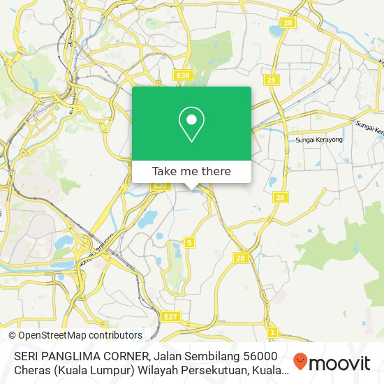Peta SERI PANGLIMA CORNER, Jalan Sembilang 56000 Cheras (Kuala Lumpur) Wilayah Persekutuan
