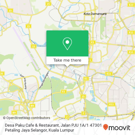 Peta Desa Paku Cafe & Restaurant, Jalan PJU 1A / 1 47301 Petaling Jaya Selangor