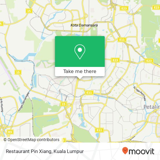 Peta Restaurant Pin Xiang, Jalan PJU 1 / 45 47301 Petaling Jaya Selangor