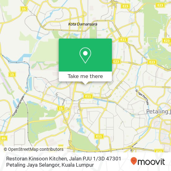 Peta Restoran Kinsoon Kitchen, Jalan PJU 1 / 3D 47301 Petaling Jaya Selangor