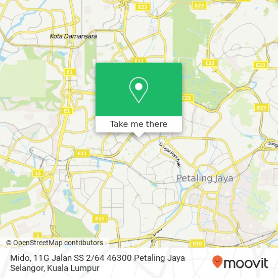 Mido, 11G Jalan SS 2 / 64 46300 Petaling Jaya Selangor map