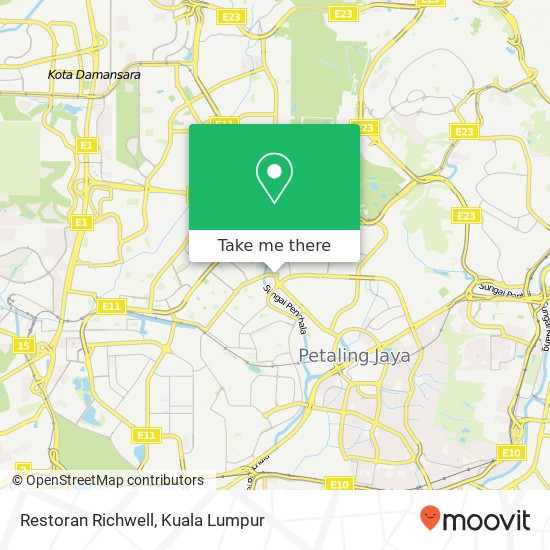 Peta Restoran Richwell, Jalan 19 / 3 46300 Petaling Jaya Selangor