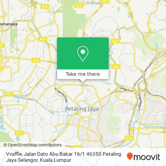 Peta Vvaffle, Jalan Dato Abu Bakar 16 / 1 46350 Petaling Jaya Selangor