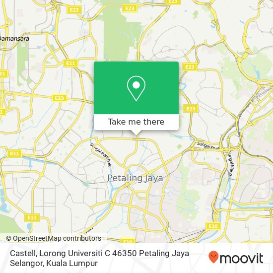 Castell, Lorong Universiti C 46350 Petaling Jaya Selangor map