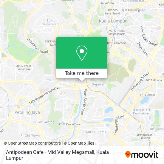 Antipodean Cafe - Mid Valley Megamall map