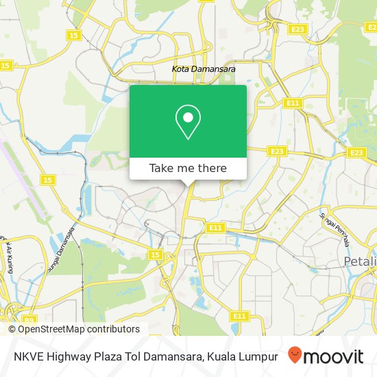 Peta NKVE Highway Plaza Tol Damansara, 47301 Petaling Jaya Selangor