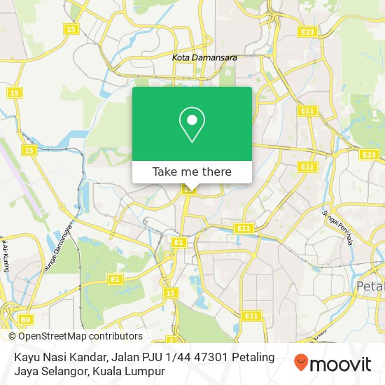 Peta Kayu Nasi Kandar, Jalan PJU 1 / 44 47301 Petaling Jaya Selangor