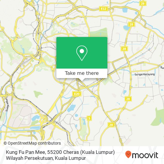 Peta Kung Fu Pan Mee, 55200 Cheras (Kuala Lumpur) Wilayah Persekutuan