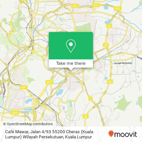 Café Mawar, Jalan 4 / 93 55200 Cheras (Kuala Lumpur) Wilayah Persekutuan map