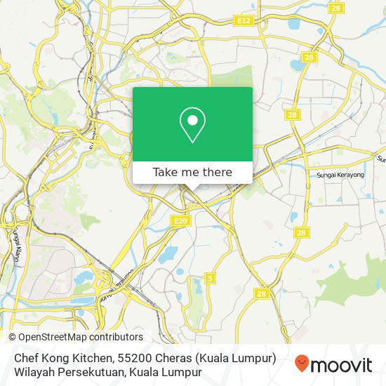 Peta Chef Kong Kitchen, 55200 Cheras (Kuala Lumpur) Wilayah Persekutuan