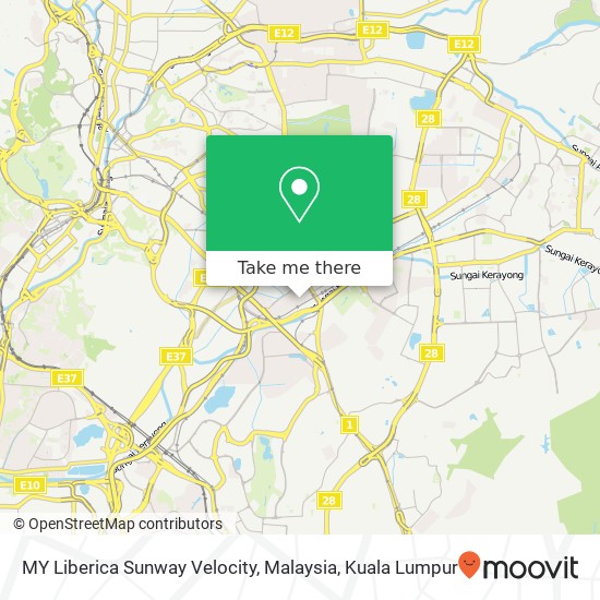 MY Liberica Sunway Velocity, Malaysia map