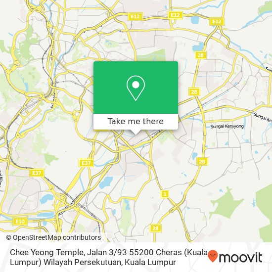 Peta Chee Yeong Temple, Jalan 3 / 93 55200 Cheras (Kuala Lumpur) Wilayah Persekutuan