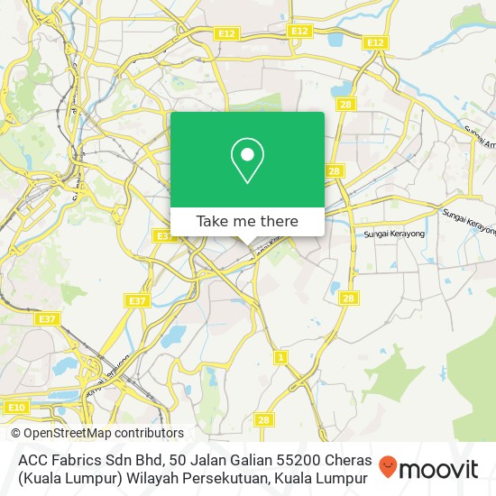 Peta ACC Fabrics Sdn Bhd, 50 Jalan Galian 55200 Cheras (Kuala Lumpur) Wilayah Persekutuan