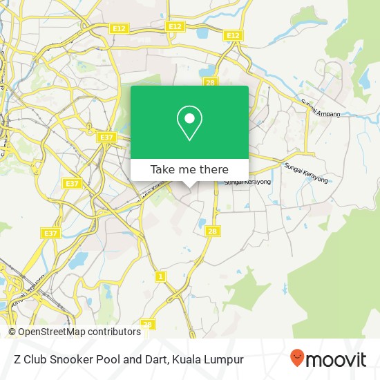Z Club Snooker Pool and Dart map