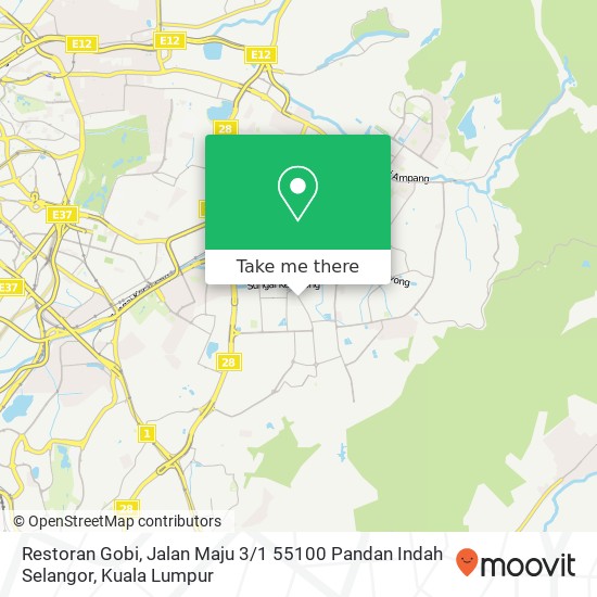 Peta Restoran Gobi, Jalan Maju 3 / 1 55100 Pandan Indah Selangor
