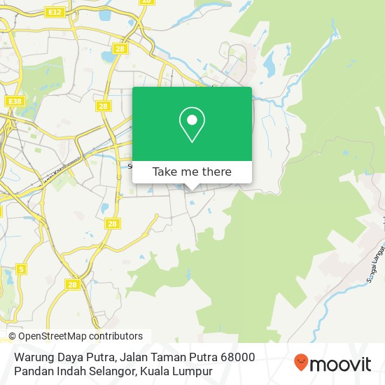 Peta Warung Daya Putra, Jalan Taman Putra 68000 Pandan Indah Selangor