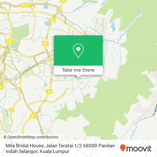 Peta Mila Bridal House, Jalan Teratai 1 / 2 68000 Pandan Indah Selangor