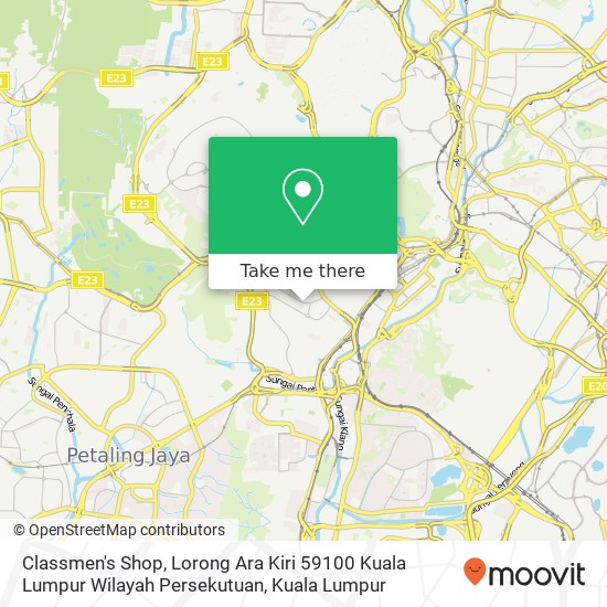 Peta Classmen's Shop, Lorong Ara Kiri 59100 Kuala Lumpur Wilayah Persekutuan