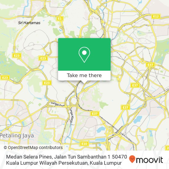 Peta Medan Selera Pines, Jalan Tun Sambanthan 1 50470 Kuala Lumpur Wilayah Persekutuan