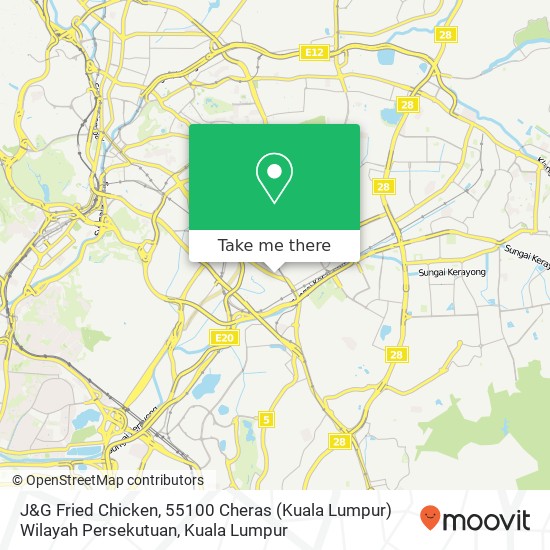 Peta J&G Fried Chicken, 55100 Cheras (Kuala Lumpur) Wilayah Persekutuan