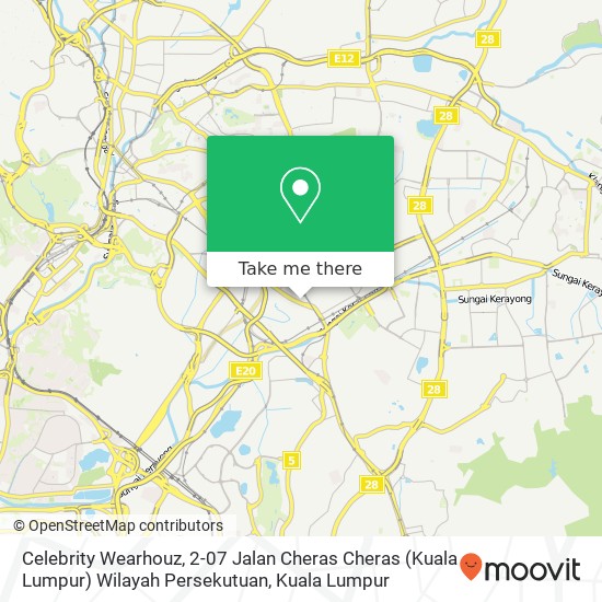 Celebrity Wearhouz, 2-07 Jalan Cheras Cheras (Kuala Lumpur) Wilayah Persekutuan map