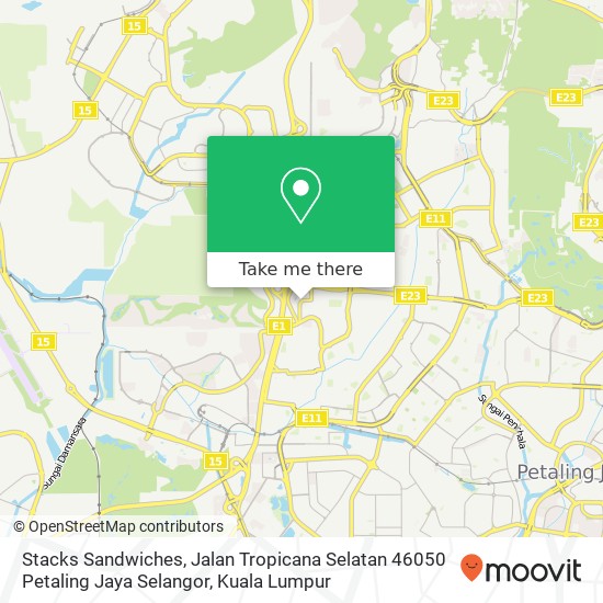 Stacks Sandwiches, Jalan Tropicana Selatan 46050 Petaling Jaya Selangor map
