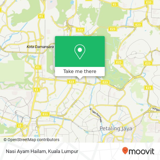 Peta Nasi Ayam Hailam, Jalan SS 21 / 39 47400 Petaling Jaya Selangor